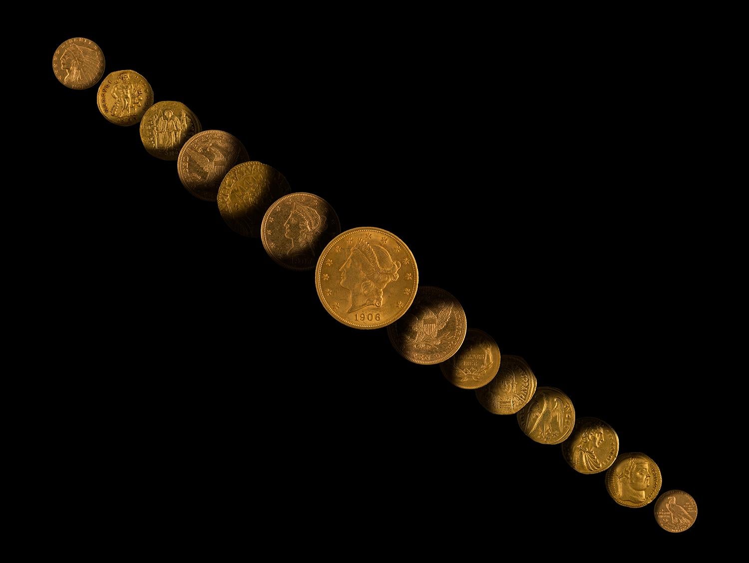This photograph belongs to the series, "Absolute Powers / ex nihilo." These photographs dive deeper into the taboo and controversial topic of money by showcasing an array of intriguing real-world historic and contemporary objects (some worthless,