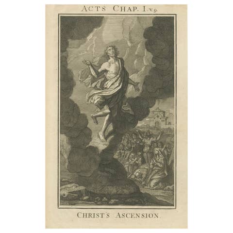 Christ's Ascension Engraving – Acts I Ascension Scene c.1735