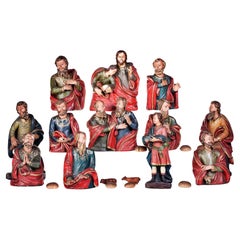 CENA DE CRISTO en terracota portuguesa Siglo XVIII