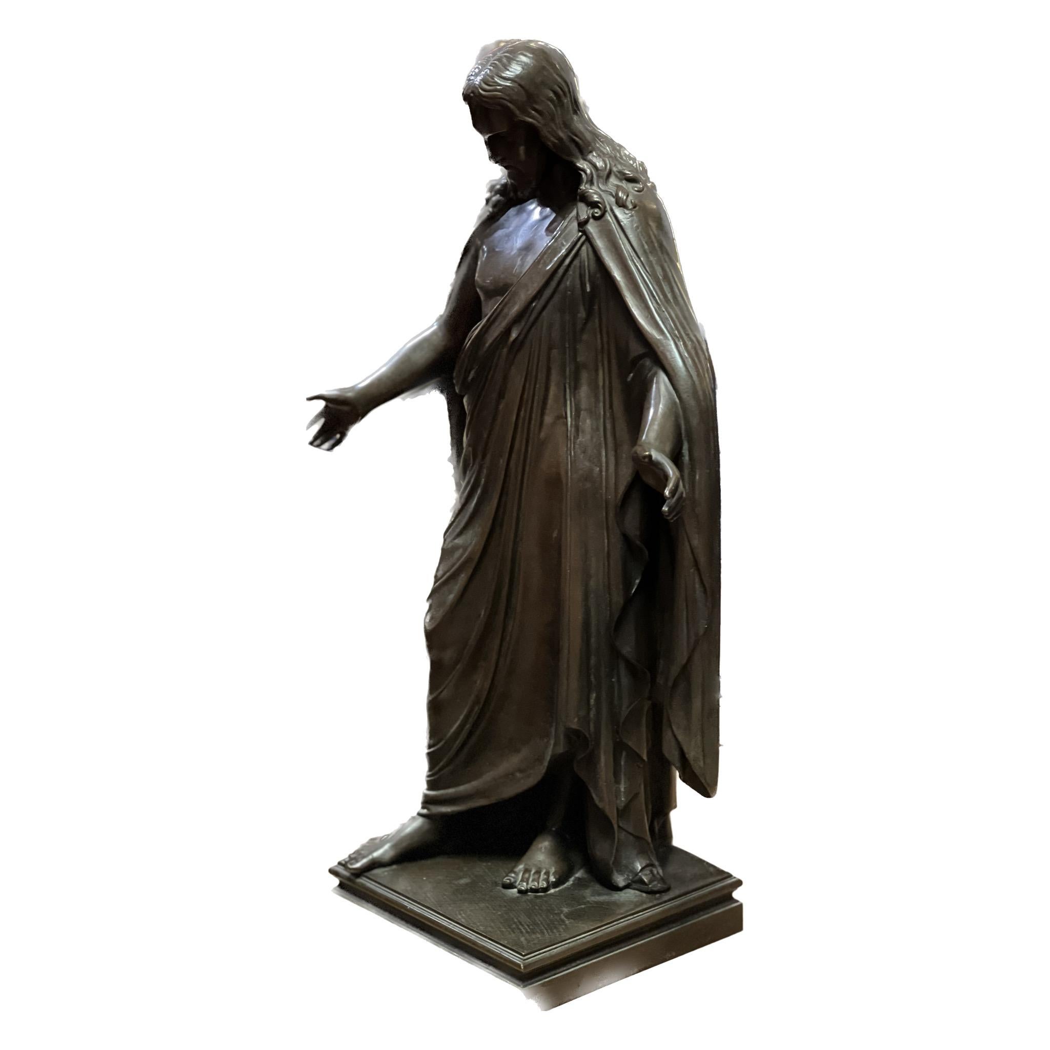 German Christus Patinated Bronze Sculpture For Sale