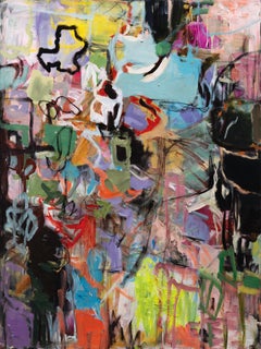 Courtney: Abstract Expressionist Acrylic Painting, 2010s, New, 48x36