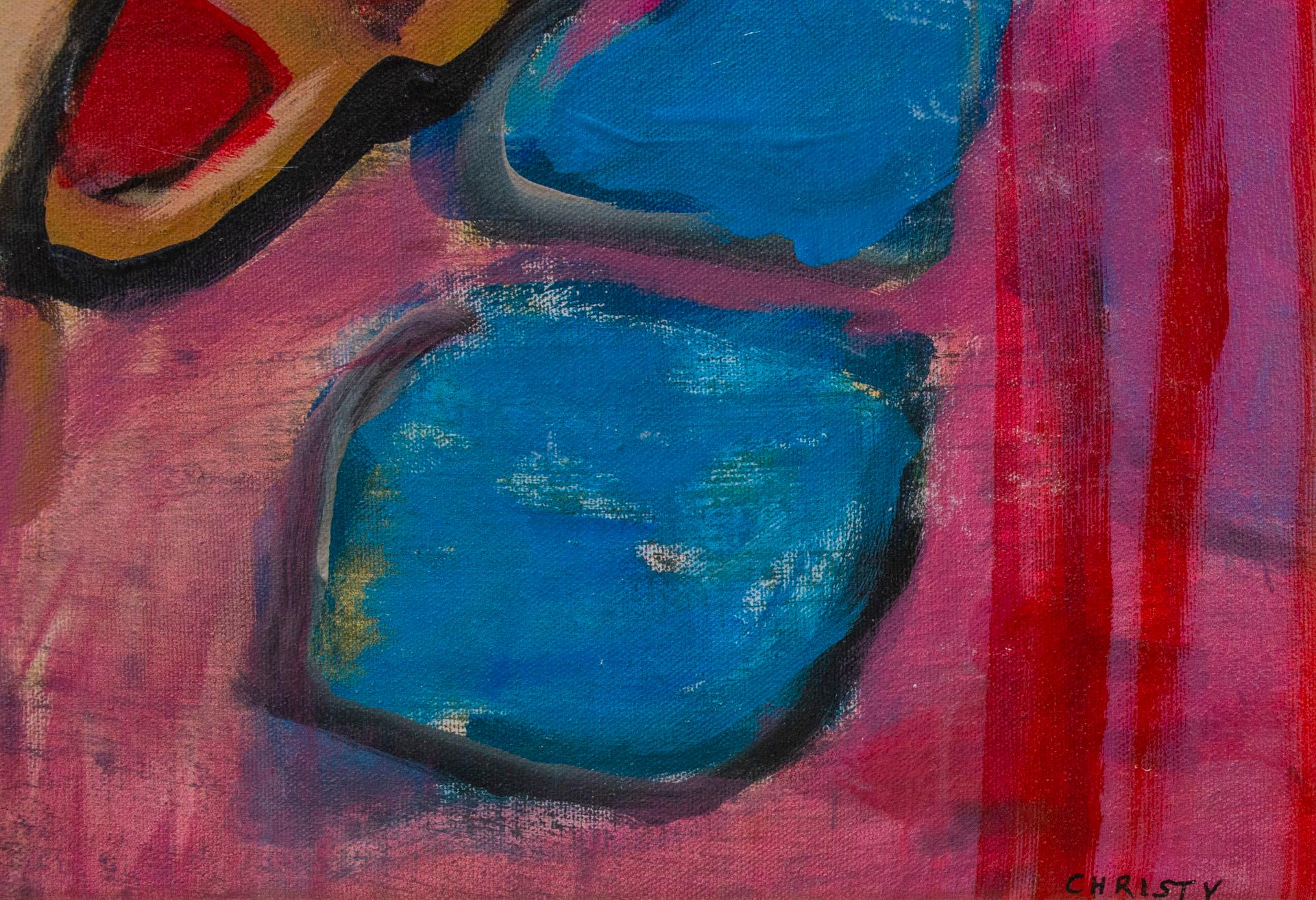 Leaping Gazelles and a Can of Butane - Abstract Painting by Christy Hopkins