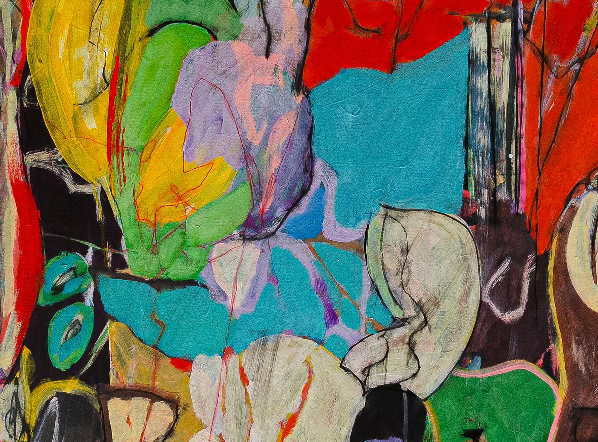 Ruby's sister, Angel- Large Scale Colorful Abstract Painting by Christy Hopkins For Sale 1
