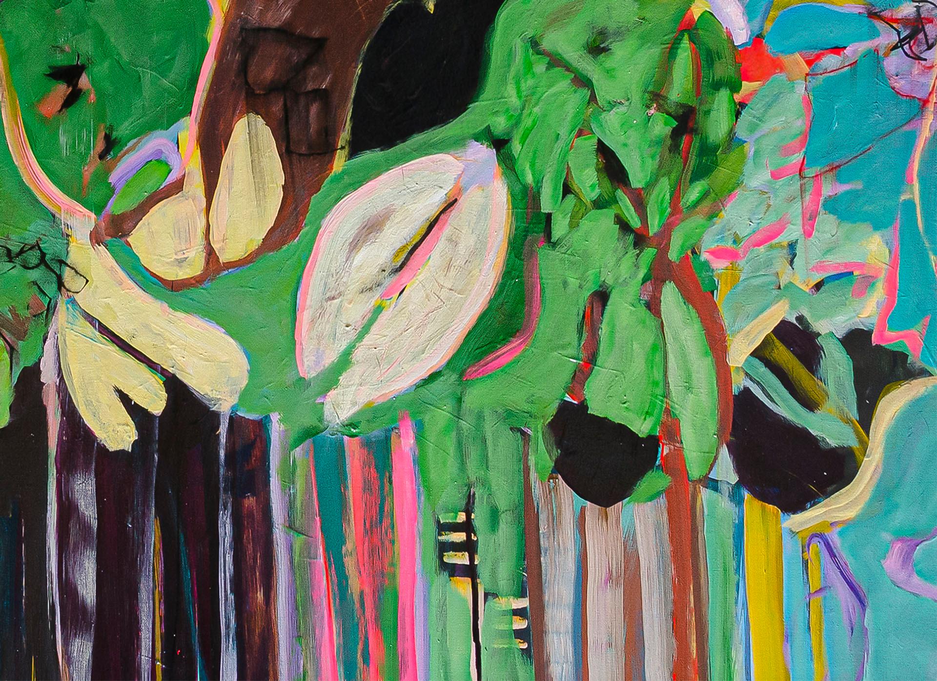 Ruby's sister, Angel- Large Scale Colorful Abstract Painting by Christy Hopkins For Sale 2
