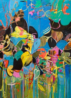 "Sea Dance" - Large Scale Colorful Abstract Painting by Christy Hopkins