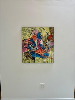 « Spiky Mountain Inside » : peinture expressionniste abstraite, années 2010, neuve, 31 x 28