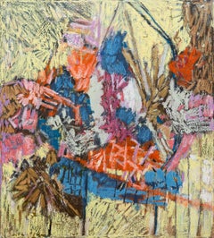 « Spiky Mountain Inside » : peinture expressionniste abstraite, années 2010, neuve, 31 x 28