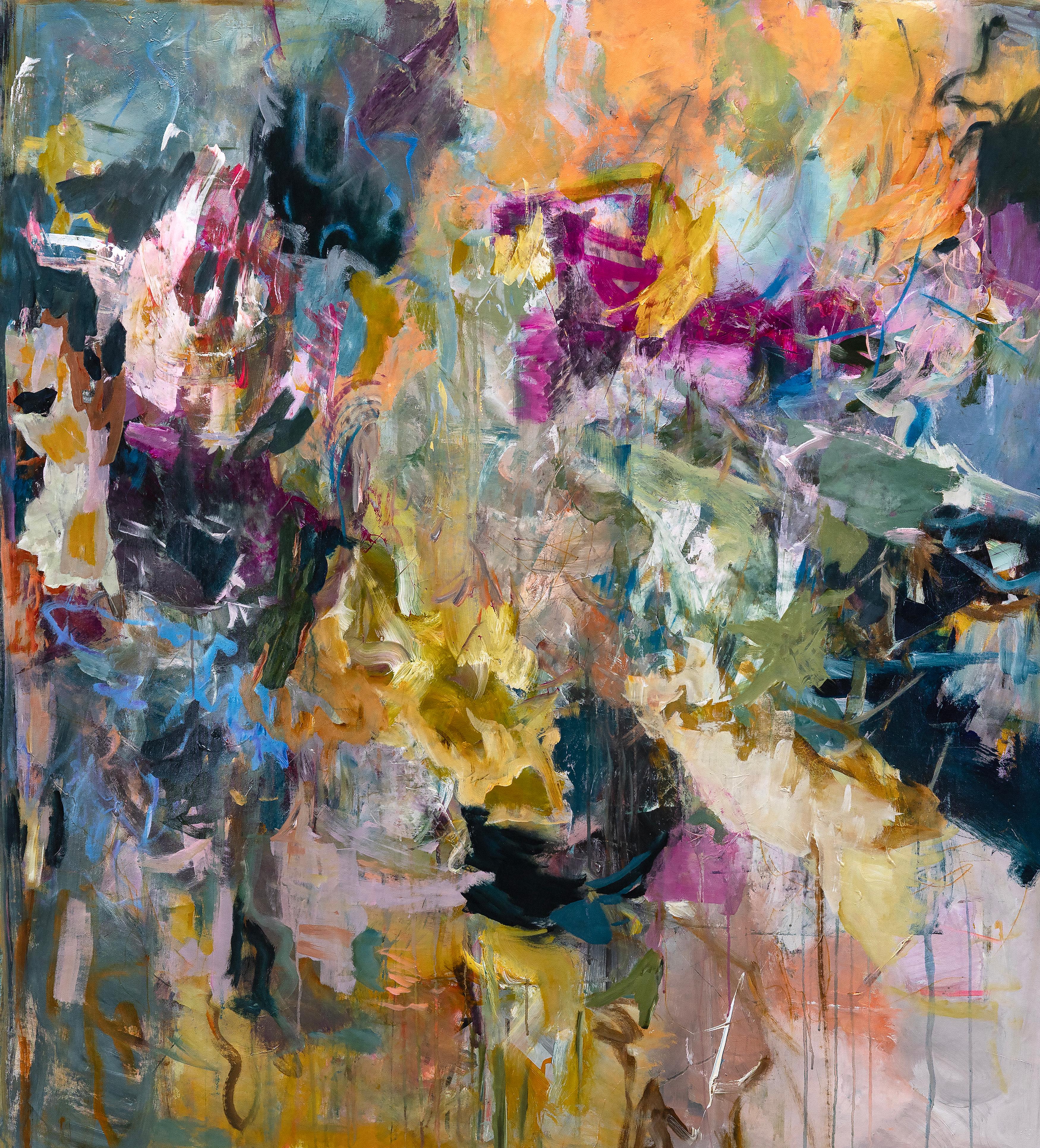 Christy Hopkins Abstract Painting - Sugar Mountain: Abstract Expressionist Acrylic Painting, 2010s, New, 63x56