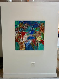 The Road to Hana: Abstract Expressionist Painting on Canvas, 2010s, New, 36x36