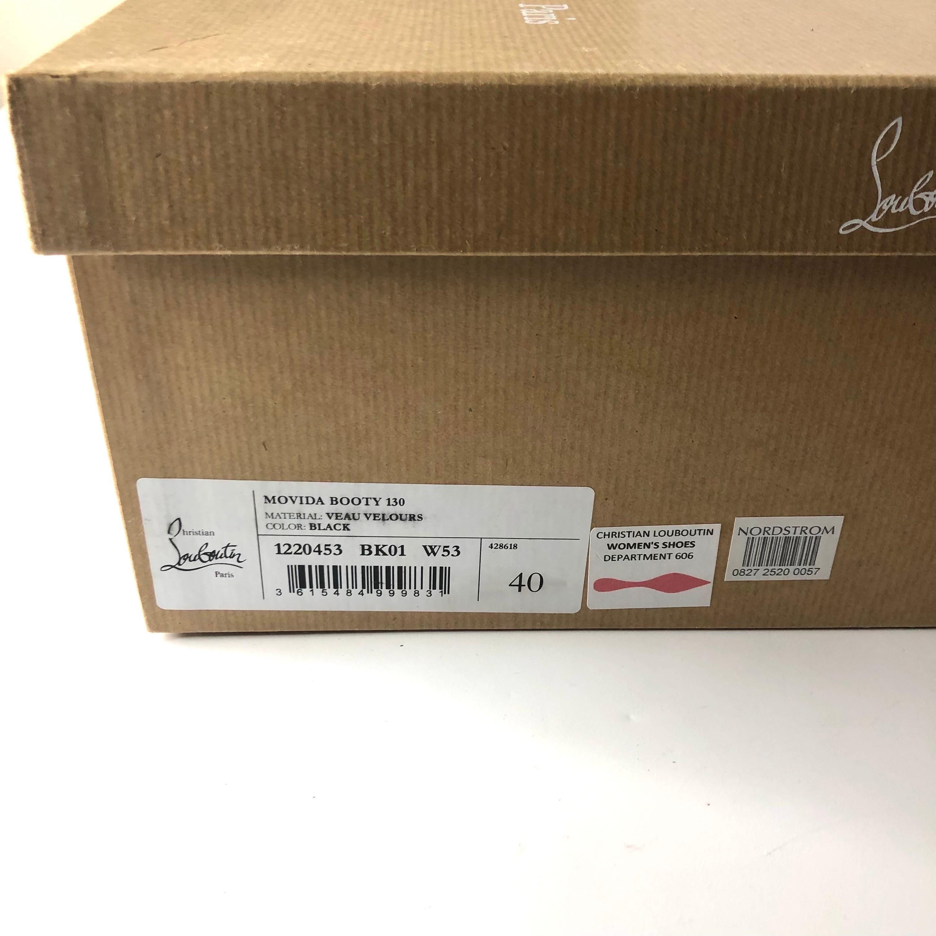 Chritian Louboutin Botín Movida 130 Plataforma de ante negro Botines 40 en venta 6