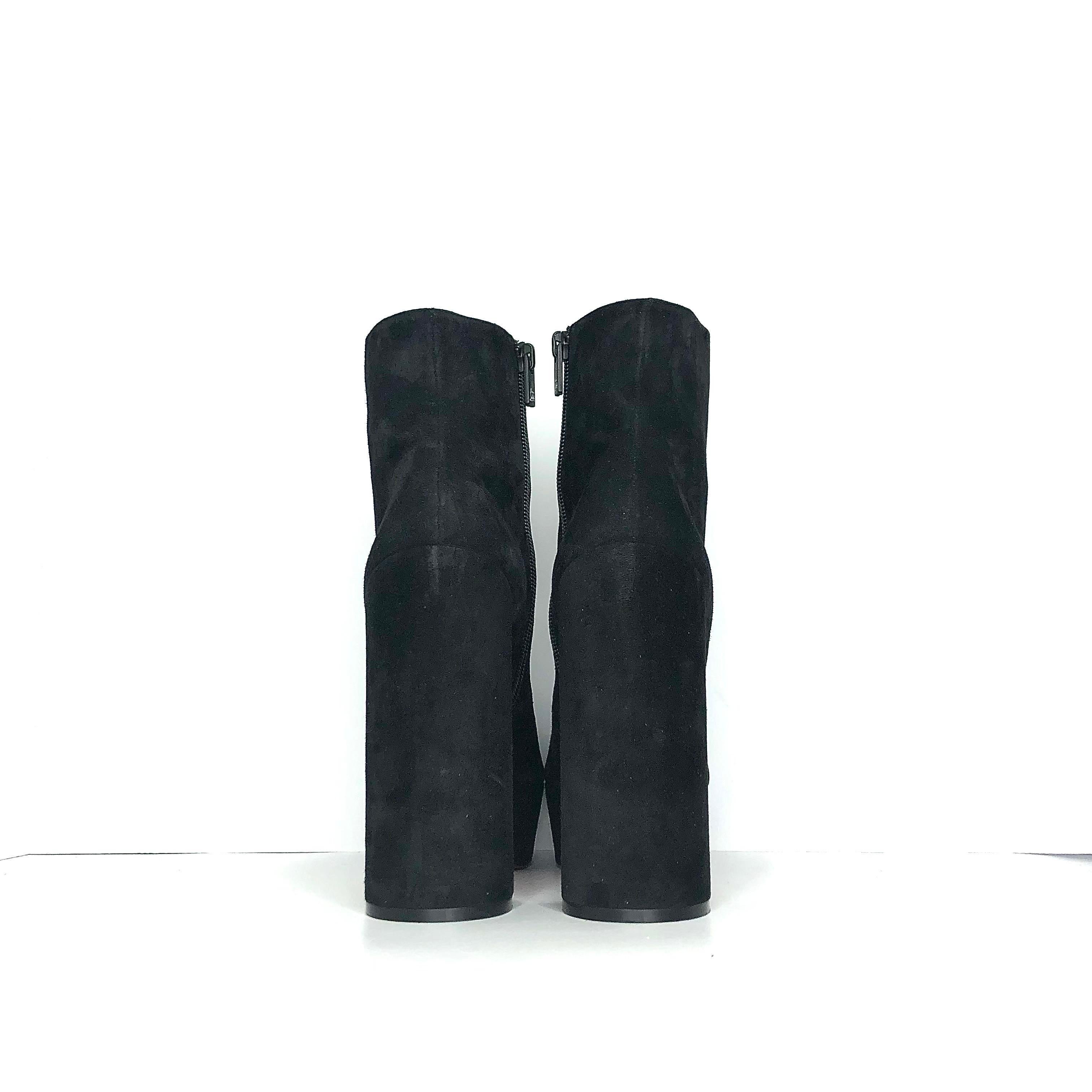 De las mujeres Chritian Louboutin Botín Movida 130 Plataforma de ante negro Botines 40 en venta