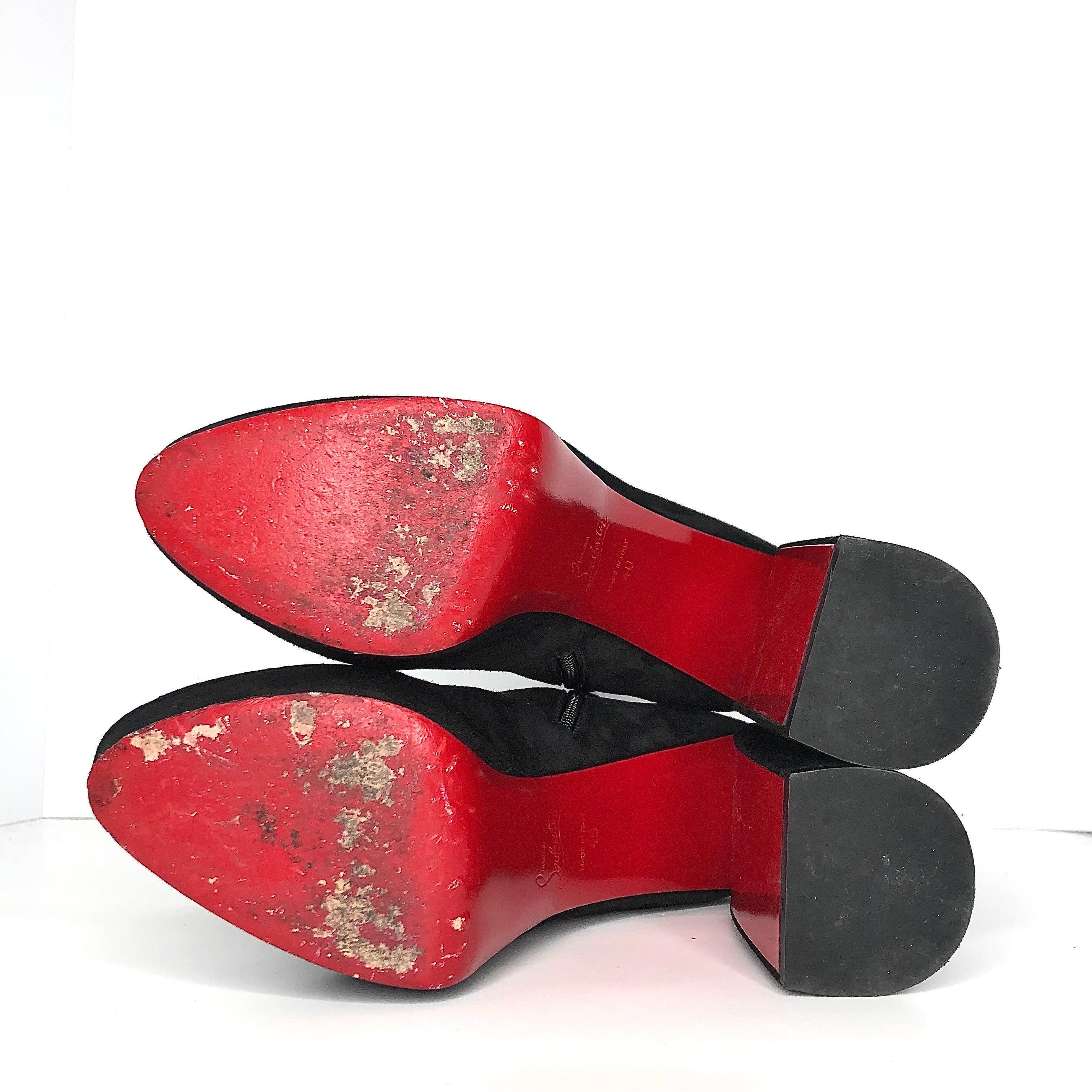 Chritian Louboutin Botín Movida 130 Plataforma de ante negro Botines 40 en venta 3