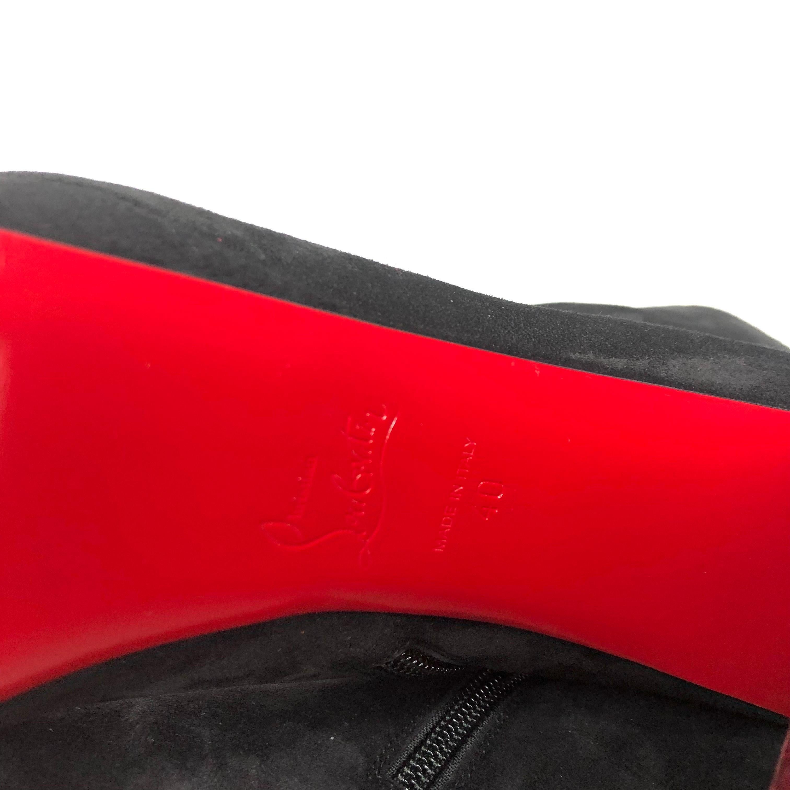 Chritian Louboutin Botín Movida 130 Plataforma de ante negro Botines 40 en venta 4