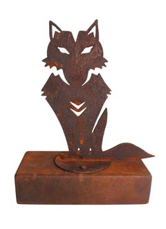 Pet Urn - "Wilderness, Dog" - oxidised corten steel - elegant ornament