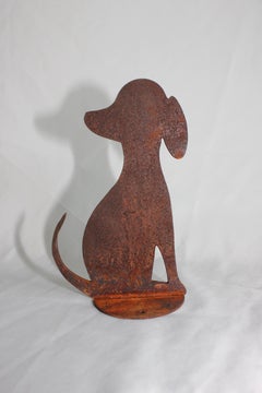 Pet Urn - "Friendship, Dog" - oxidised corten steel - elegant ornament