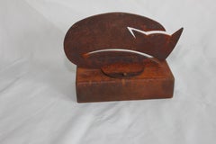 Pet Urn - "Wisdom, Cat" - oxidised corten steel - elegant ornament