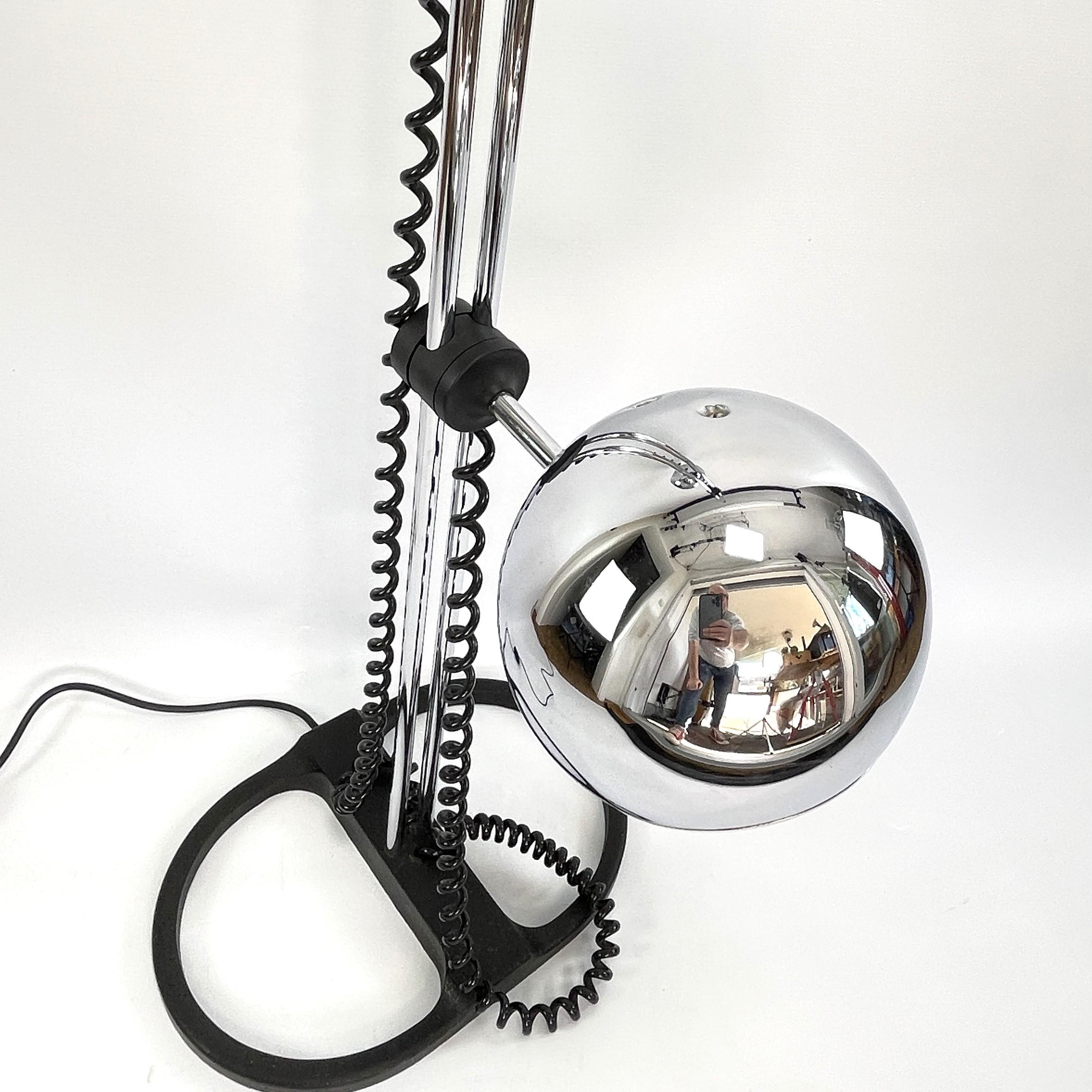 Space Age chrom floor lamp eye ball from Staff, 1970s For Sale