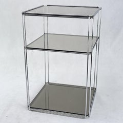 chromfarbener Beistelltisch von Max Sauze, Isocele, 1970er Jahre