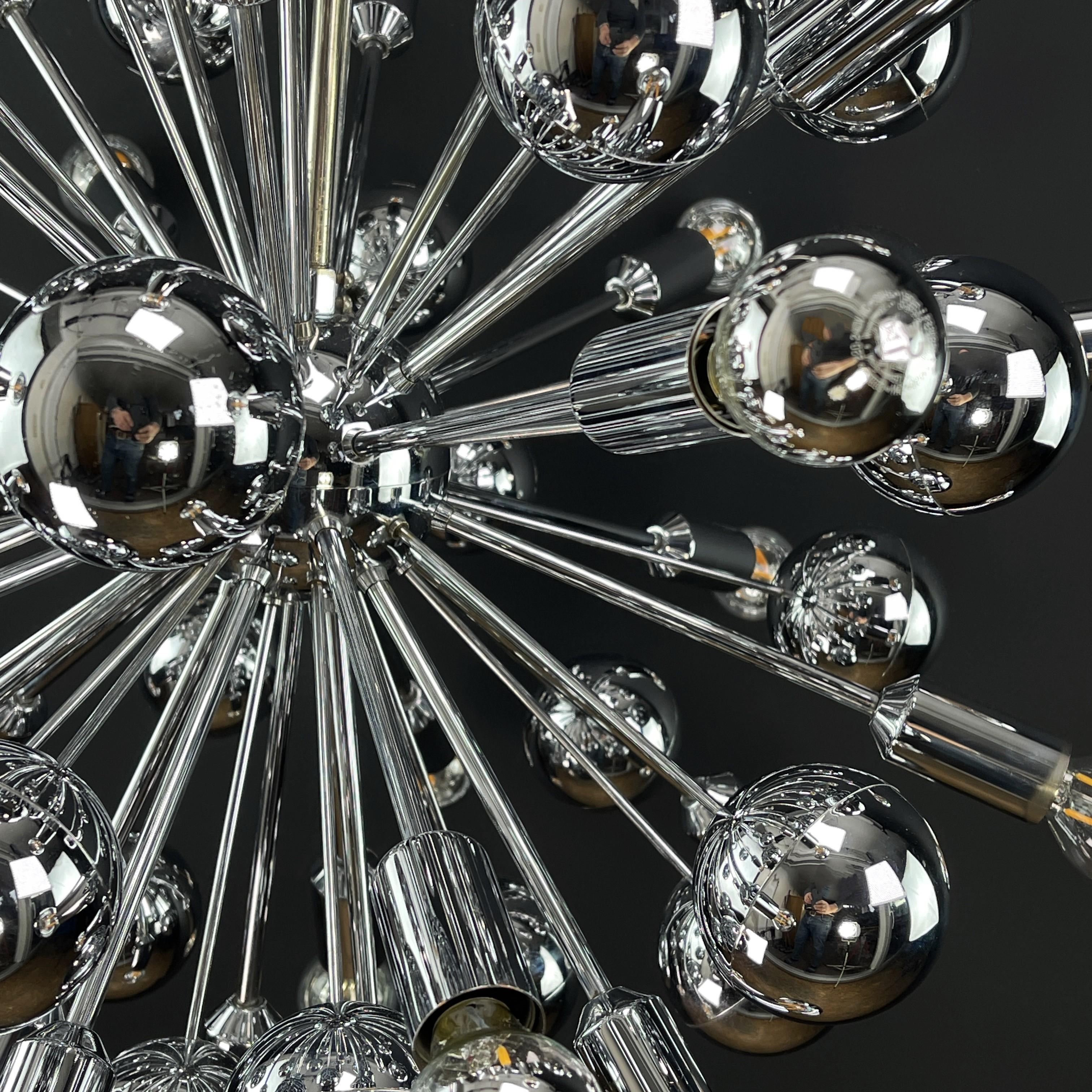 Space Age chrom Sputnik Ceiling Lamp by Cosack, 1970s For Sale