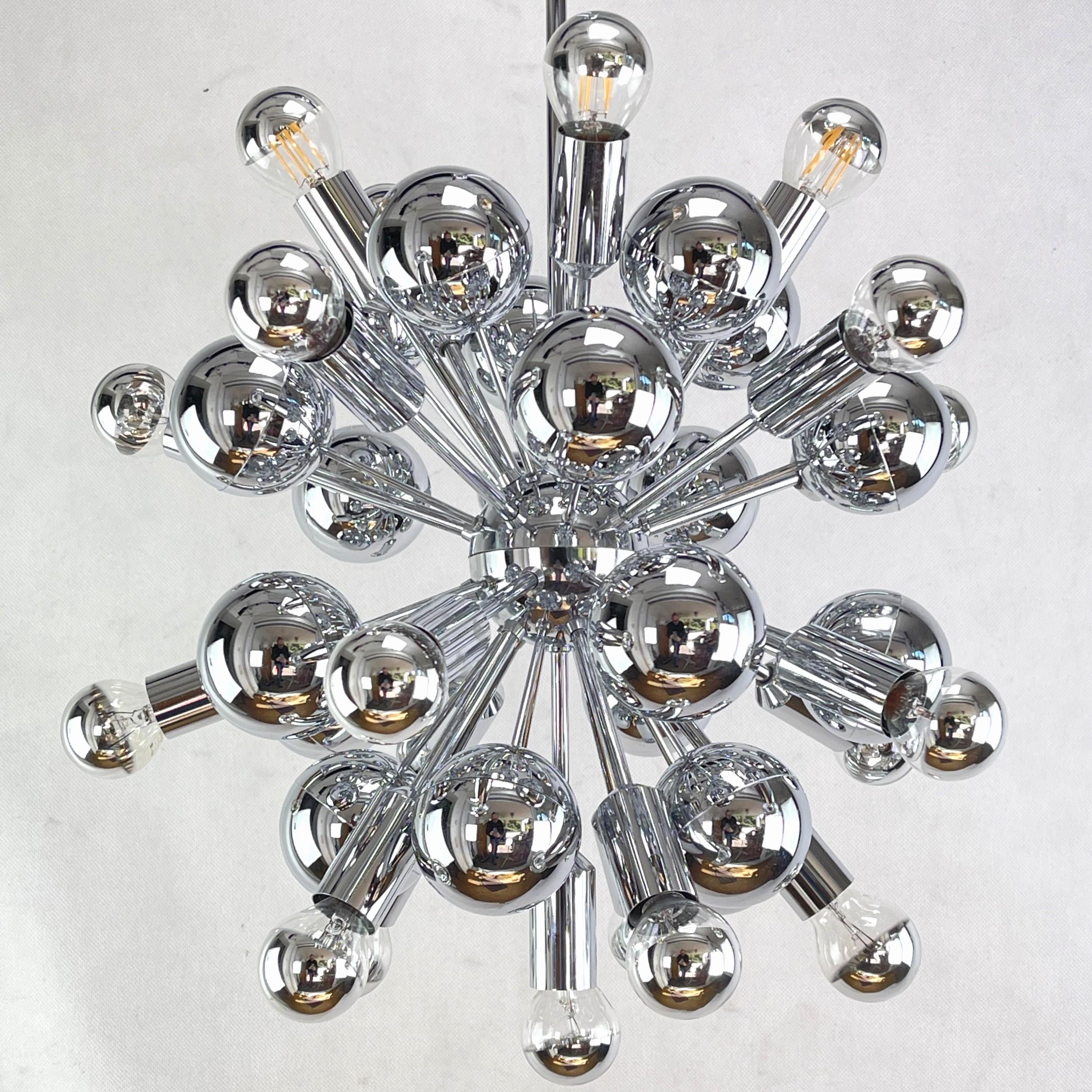 Late 20th Century chrom Sputnik Ceiling Lamp by Cosack , 1970s For Sale
