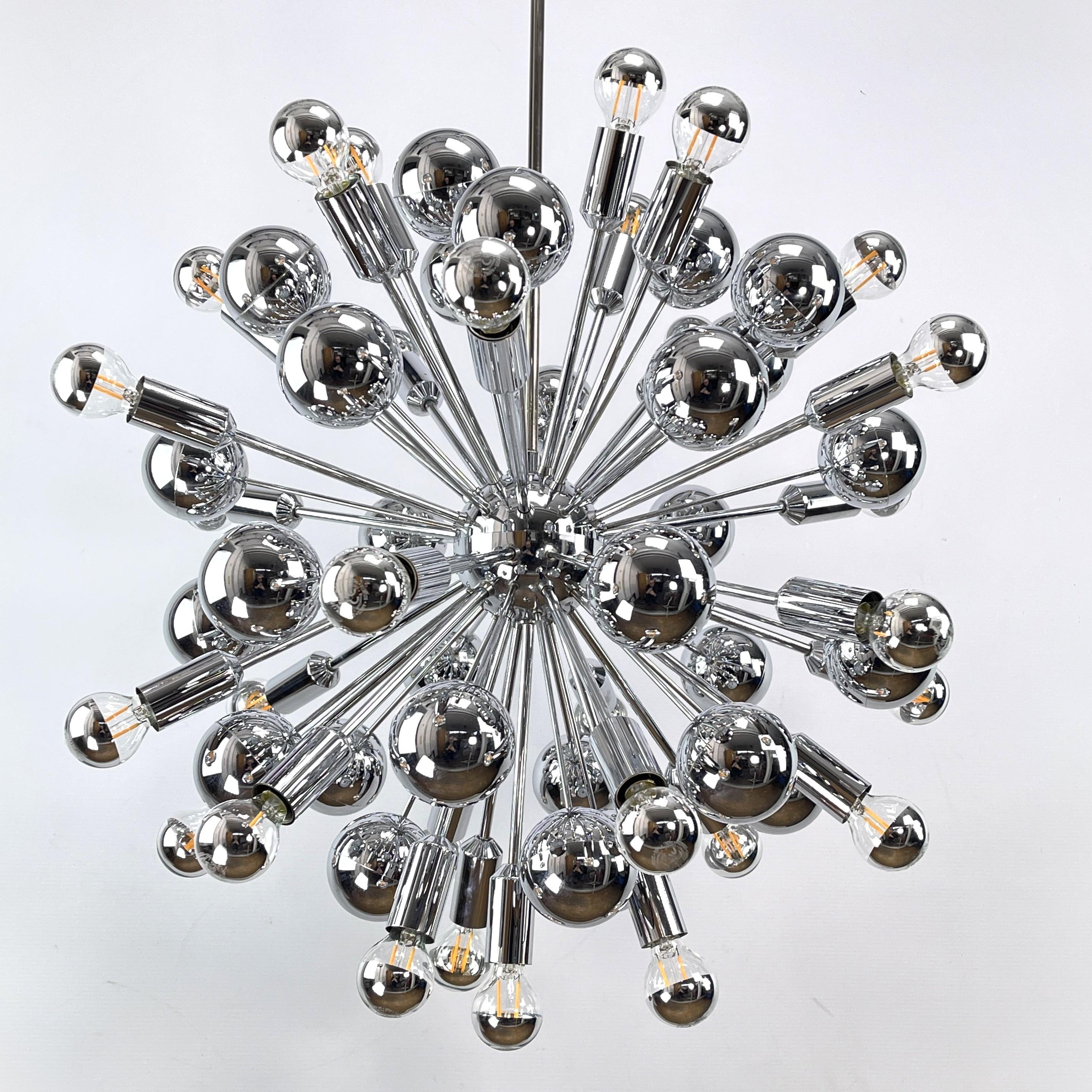 Late 20th Century chrom Sputnik Ceiling Lamp by Cosack, 1970s For Sale