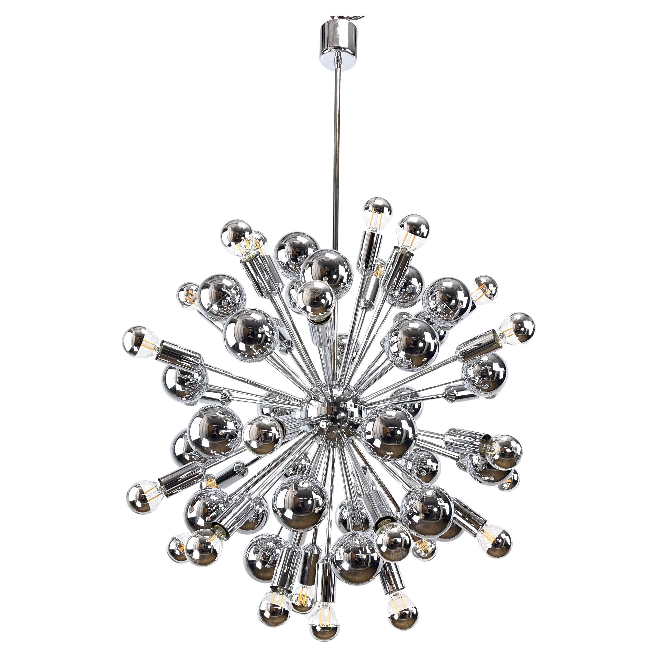 chrom Sputnik Ceiling Lamp by Cosack, 1970s For Sale