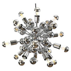 Retro chrom Sputnik Ceiling Lamp by Goffredo  Reggiani, 1970s