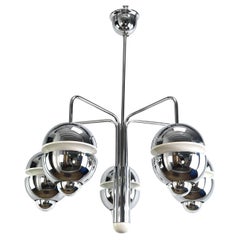 Vintage chrom Sputnik Ceiling Lamp by Klaus Hempel for Massive (Belgium), 1970s