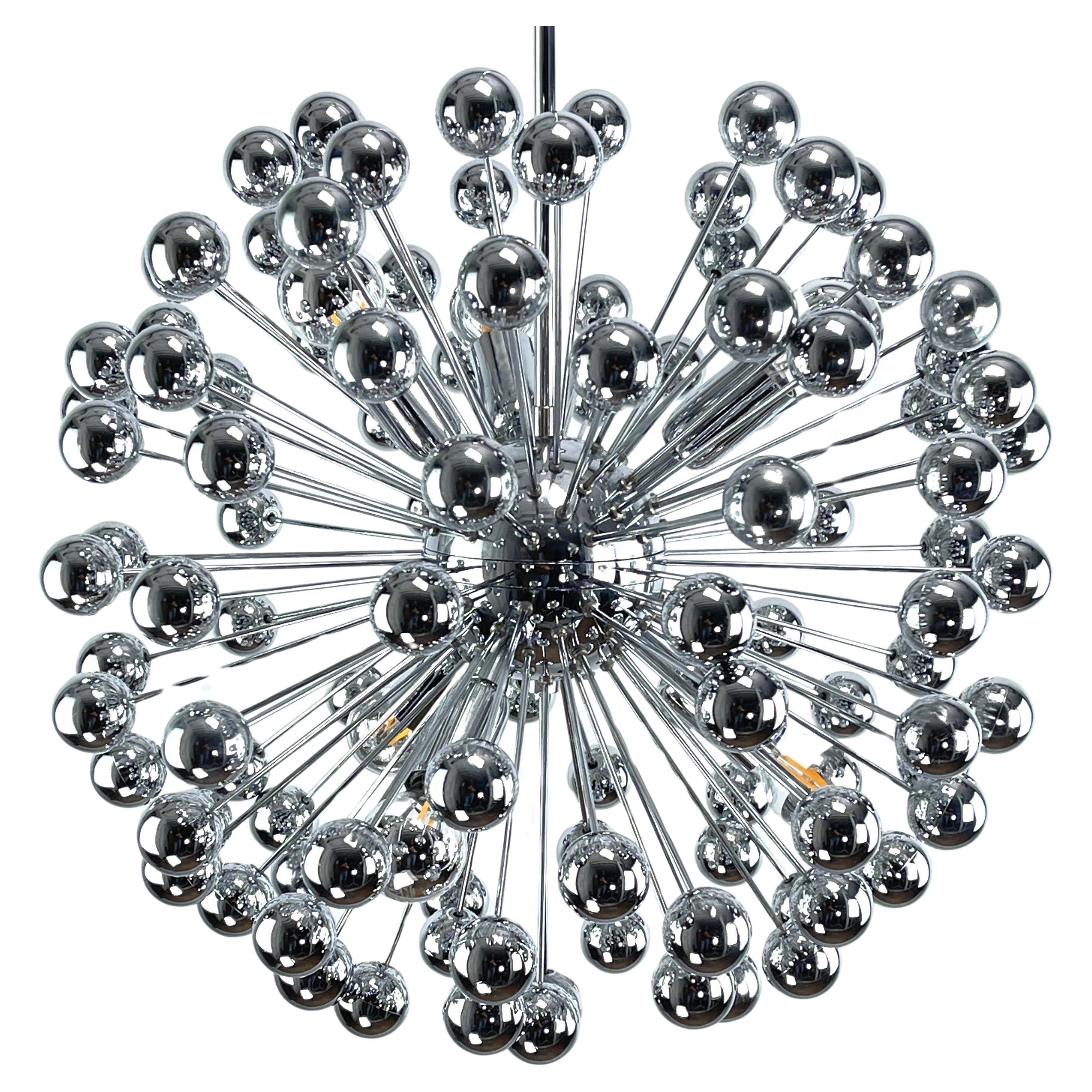 chrom Sputnik Ceiling Lamp by Valenti Luce, 1970s