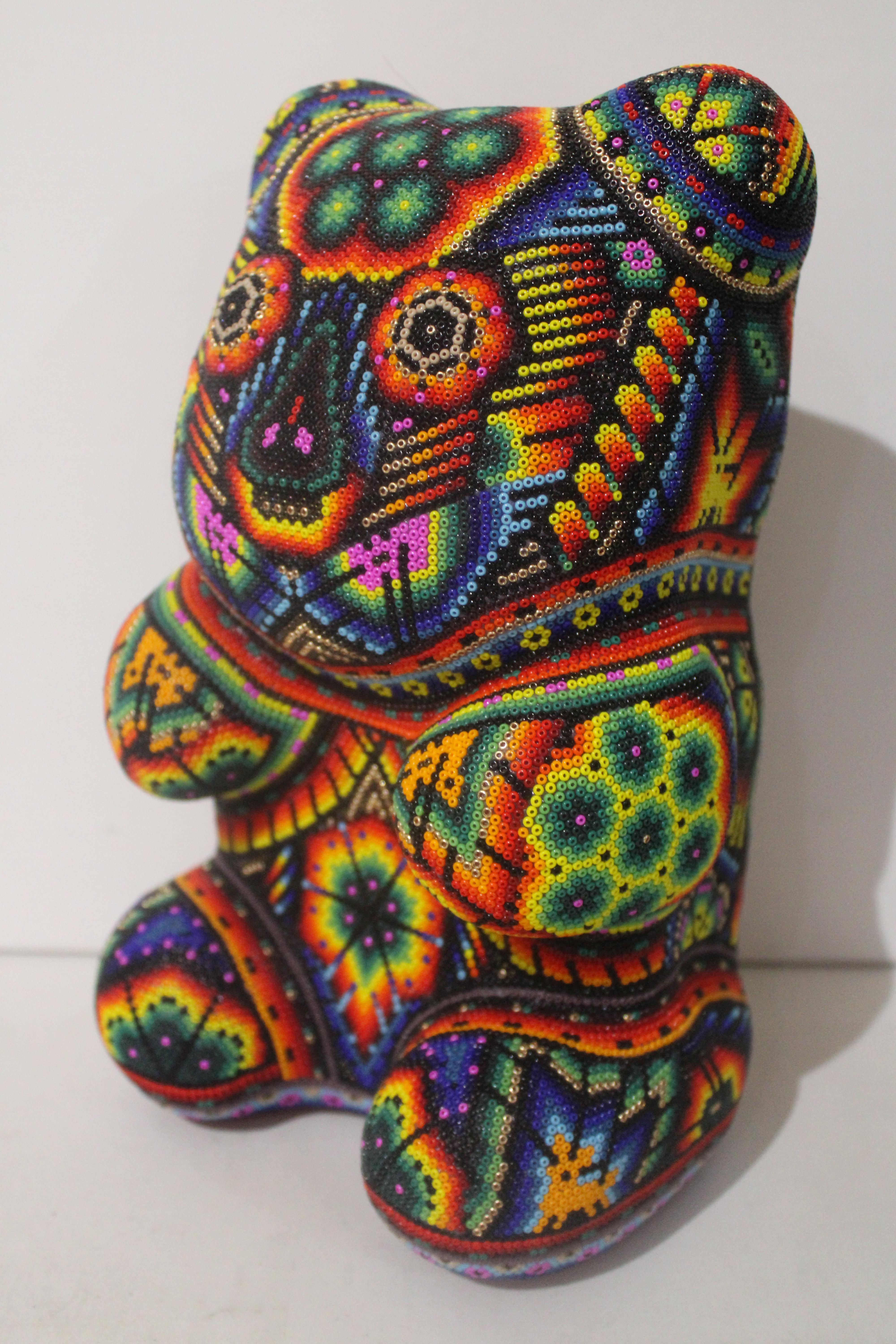 CHROMA aka Rick Wolfryd  Figurative Sculpture - " Gummy Bear " from Huichol ALTERATIONS Series