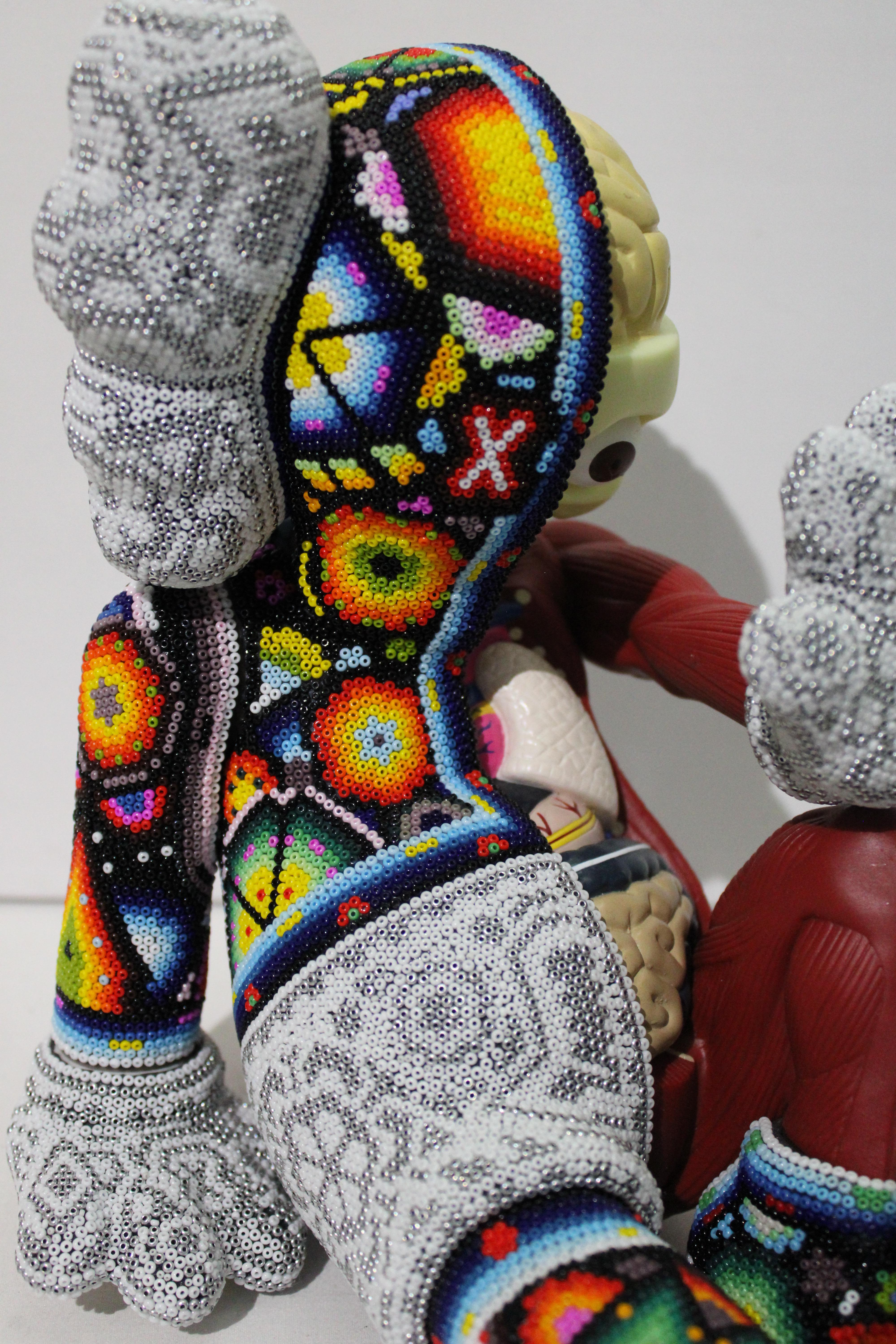 CHROMA aka Rick Wolfryd  Figurative Sculpture - " Resting in Place " from Huichol ALTERATIONS Series