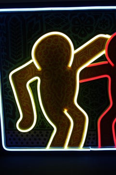 (after) Keith Haring "BEST BUDDIES" Perlenwand-Skulptur von CHROMA alias Rick Wolfryd