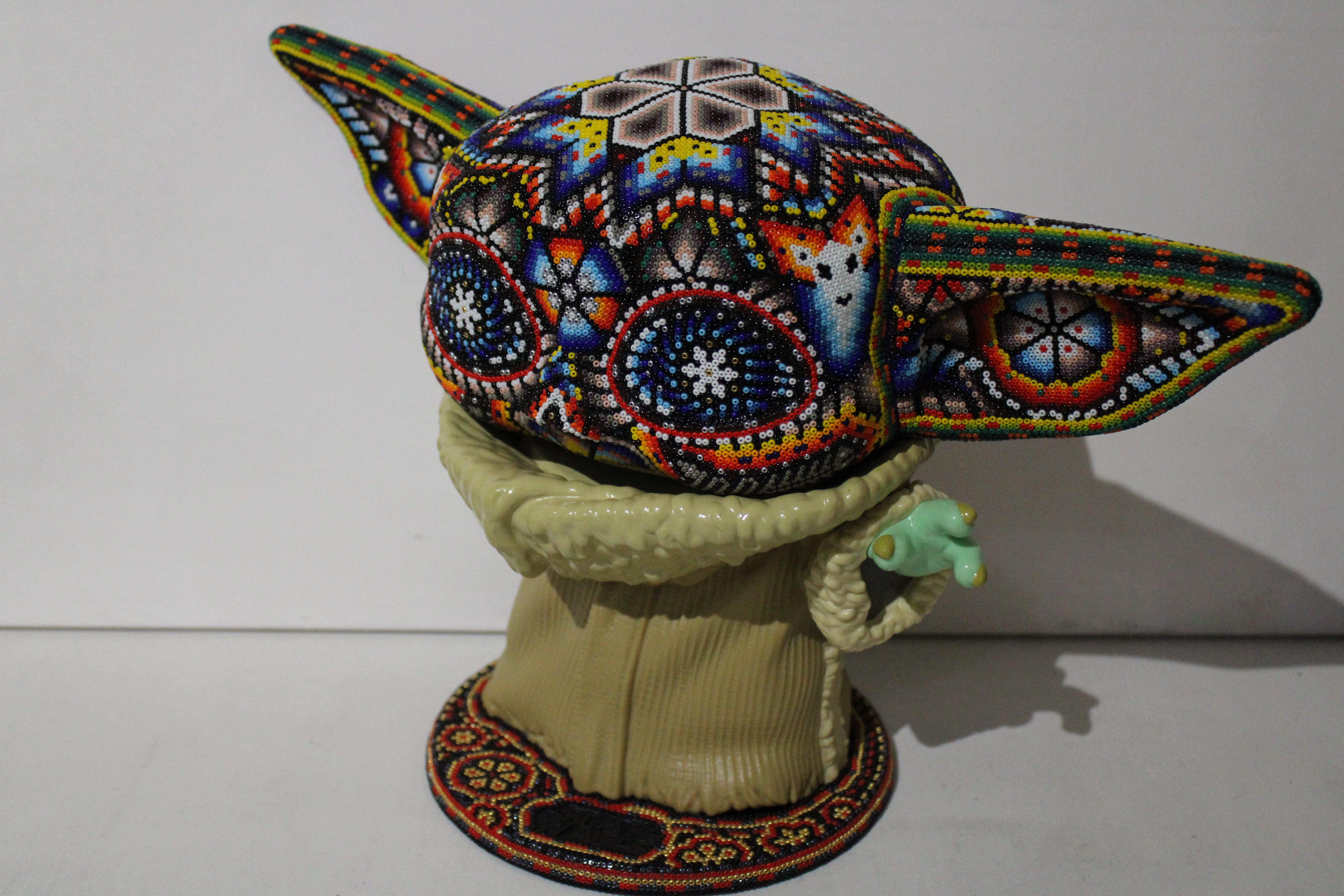 Baby Y from Huichol ALTERATIONS Series - Sculpture by CHROMA aka Rick Wolfryd 
