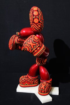 CHROMA alias Rick Wolfryd  "Boxer Boxing" Arte messicana Huichol con perline