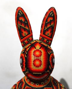 Bunny Love III Sculpture, Mixed Media and Glass, Pop Art, Signed 2025