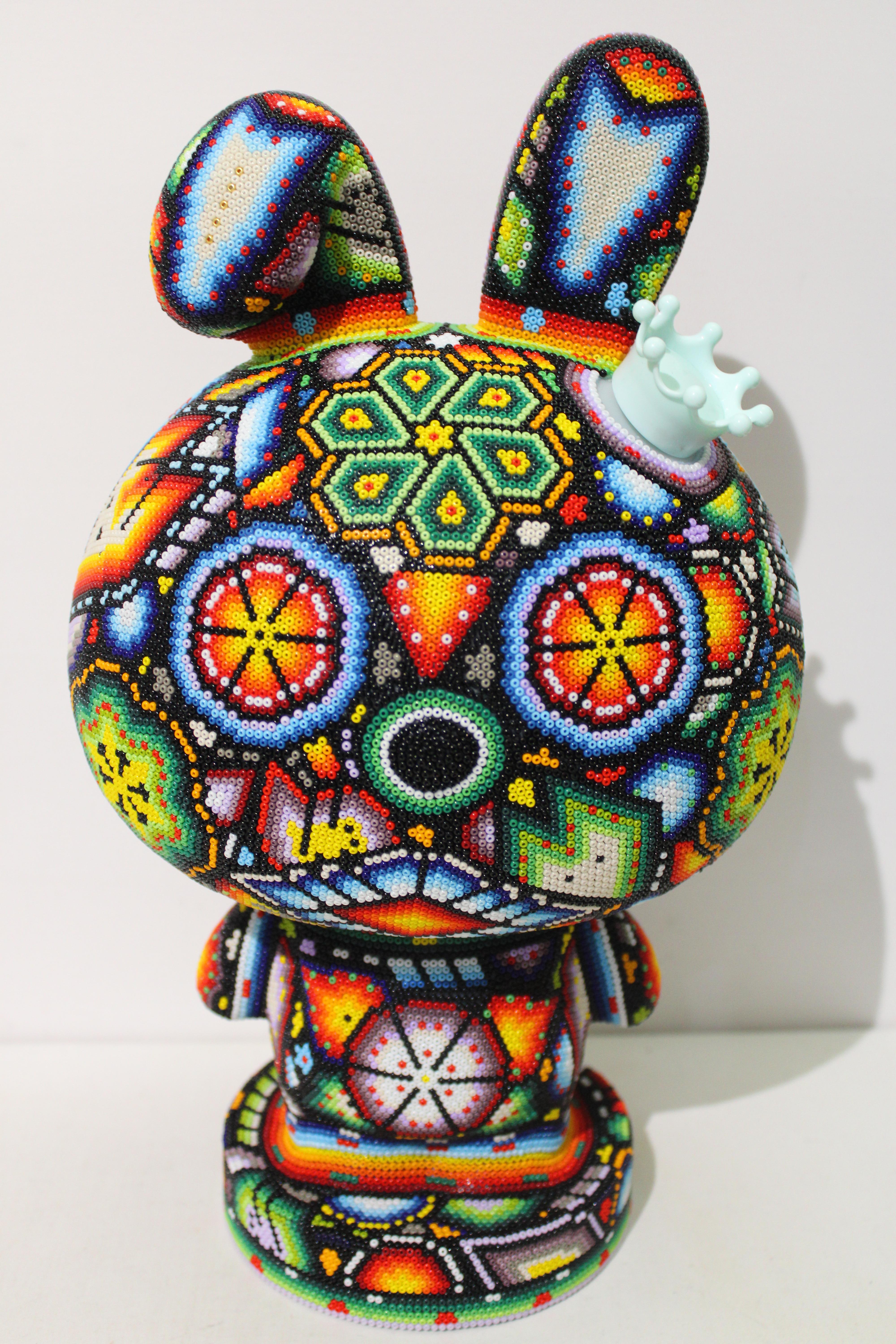 CHROMA aka Rick Wolfryd  Abstract Sculpture - "Care Bear"  from Huichol ALTERATIONS Series