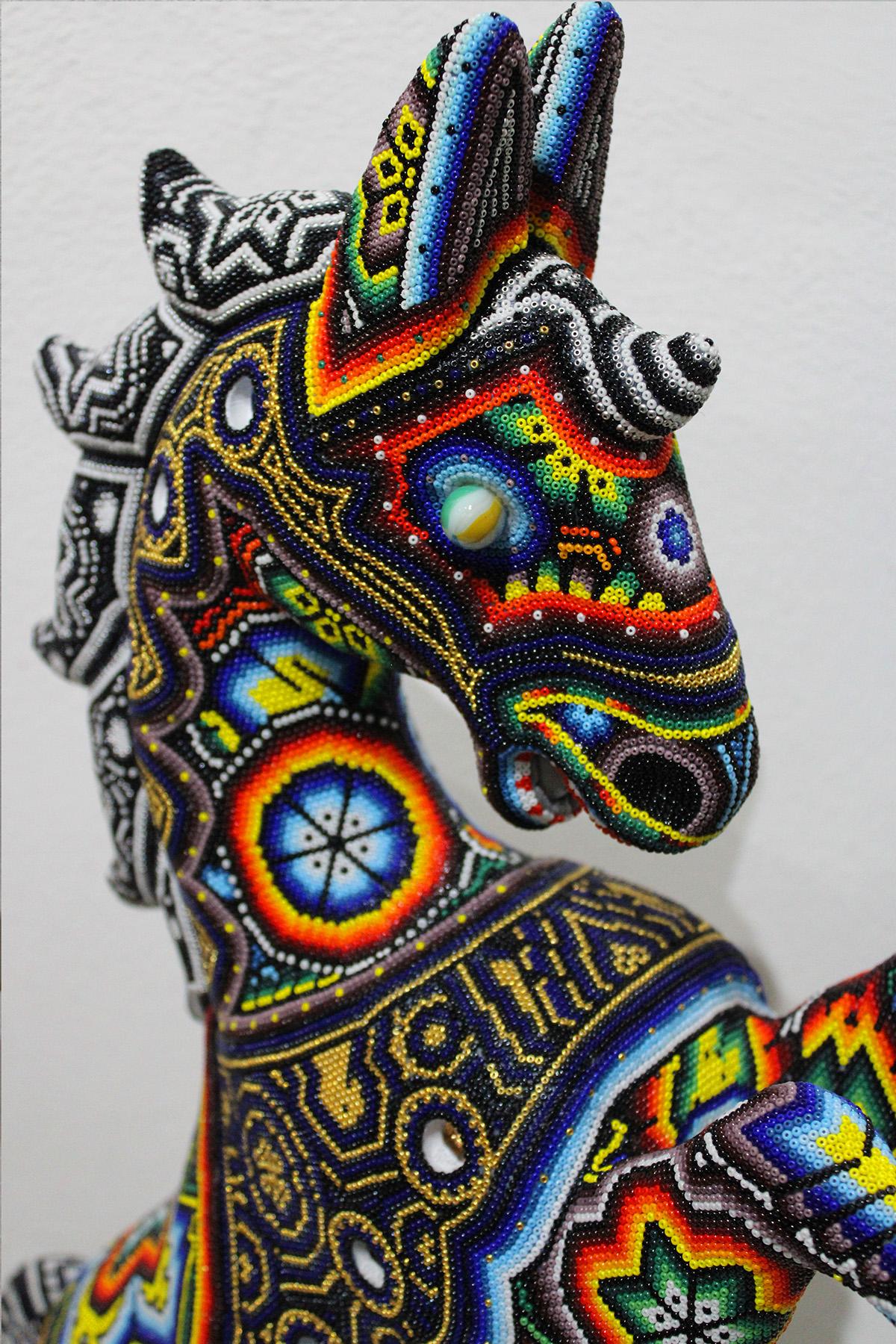 CHROMA aka Rick Wolfryd  Figurative Sculpture - "Carousel" from Huichol Alteration Series 