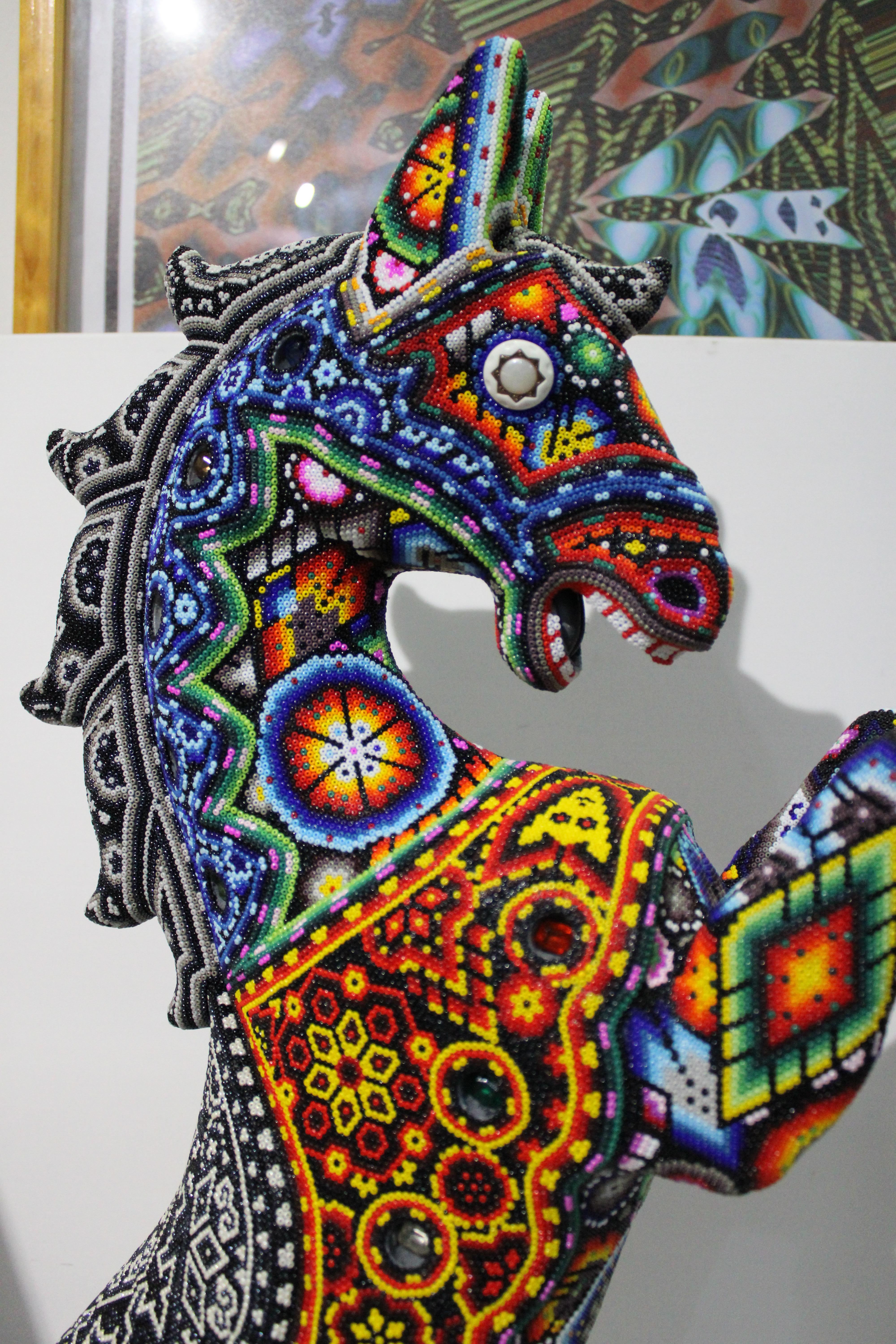 CHROMA aka Rick Wolfryd  Abstract Sculpture - "Carousel" from Huichol Alteration Series 