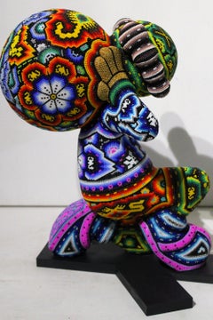 Chroma aka Rick Wolfryd 'ATLAS' Sculpture, Huichol Mixed Media, 2026
