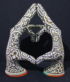 CHROMA aka Rick Wolfryd, "Love Temple" Series, Original Mexican Beaded Sculpture