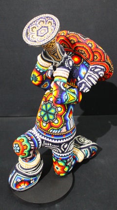 CHROMA aka Rick Wolfryd "IL GIOCATORE DI CORNI" Scultura di Huichol ALTERATIONS