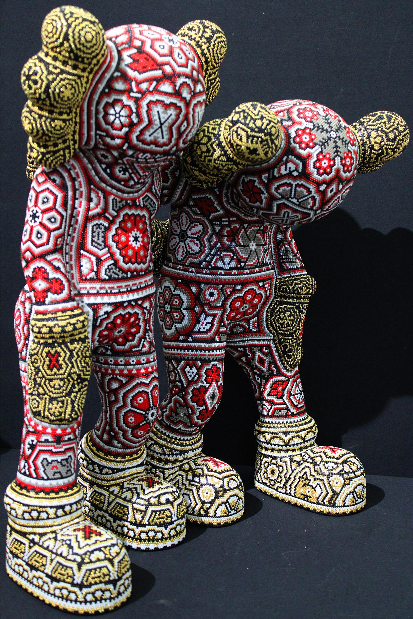 CHROMA-ALONG THE WAY. . . - Black Figurative Sculpture by CHROMA aka Rick Wolfryd 