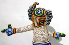 Chroma "BOBA FETT" Sculpture, Huichol Mixed Media, Signed 2025