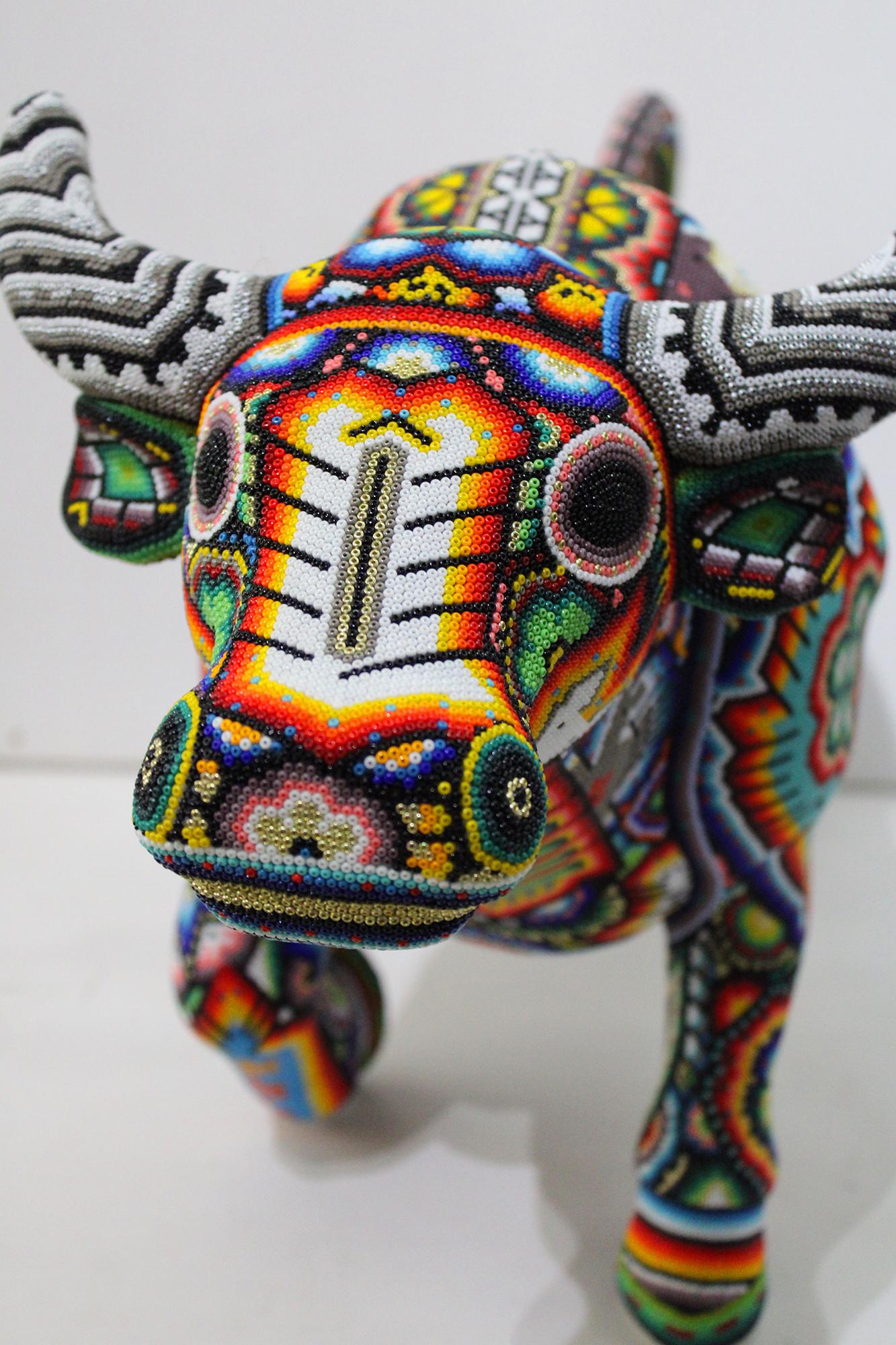 Chroma 'El Toro' Sculpture, Huichol Series, Mixed Media, 2026