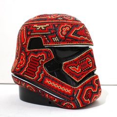 Chroma First Order Stormtrooper Helmet Sculpture, Glass Mixed Media