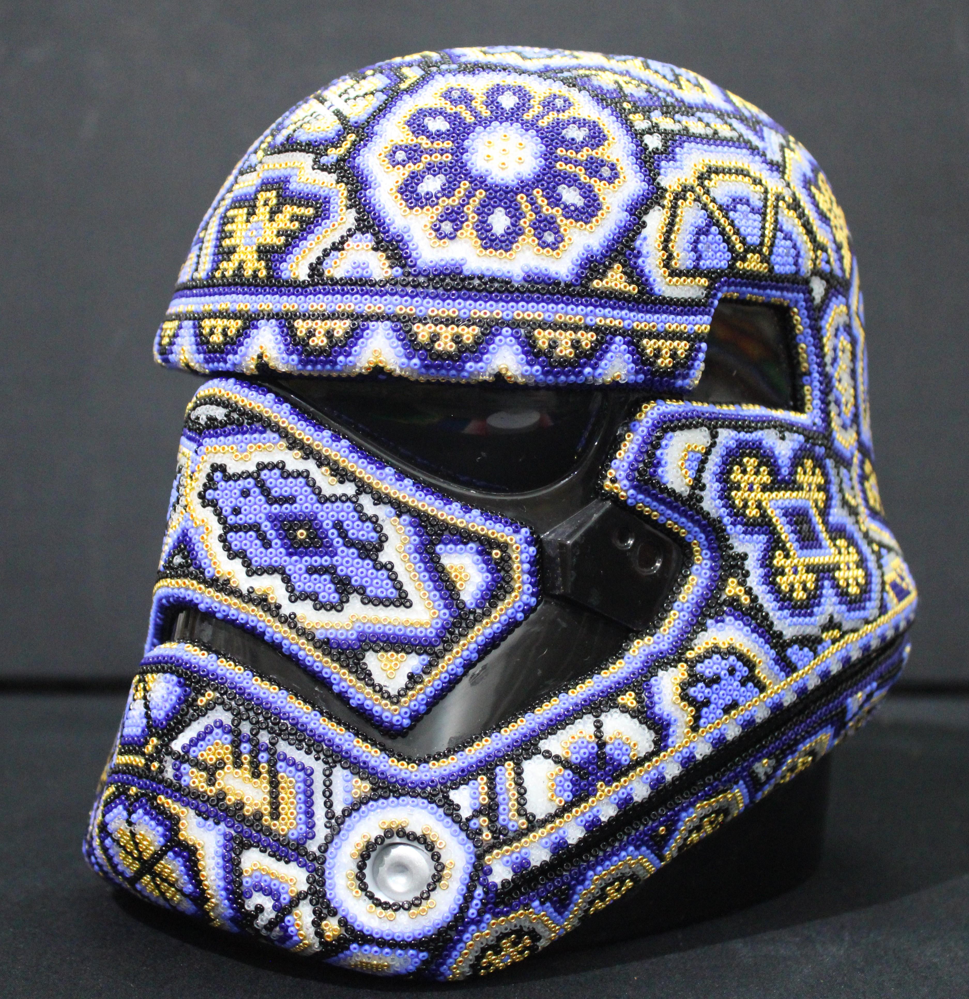 CHROMA-First Order Stormtrooper Helmet - Black Figurative Sculpture by CHROMA aka Rick Wolfryd 