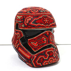 Chroma First Order Stormtrooper Helmet Sculpture, Glass Mixed Media