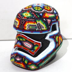 Chroma First Order Stormtrooper Helmet Sculpture, Glass Mixed Media