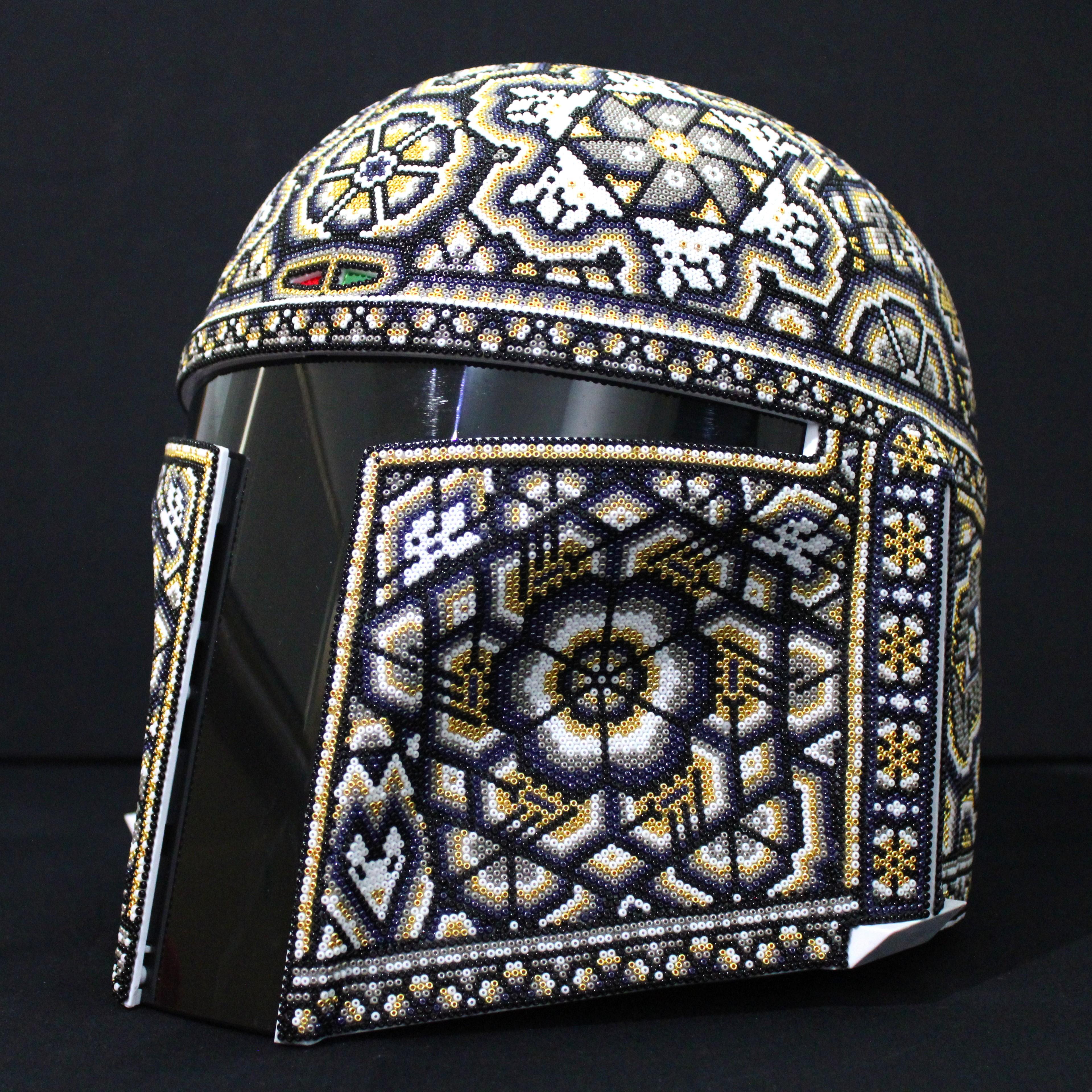 CHROMA "NO DESINTEGRATIONS" BOBA FETT HELMET - Mixed Media Art by CHROMA aka Rick Wolfryd 