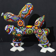 Chroma The Pointer Sculpture, Huichol Glass Beadwork, Pop Art, 2010+